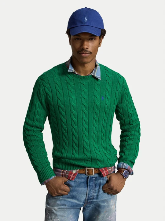 Zdjęcie produktu Polo Ralph Lauren Sweter 710775885552 Zielony ciemny Regular Fit