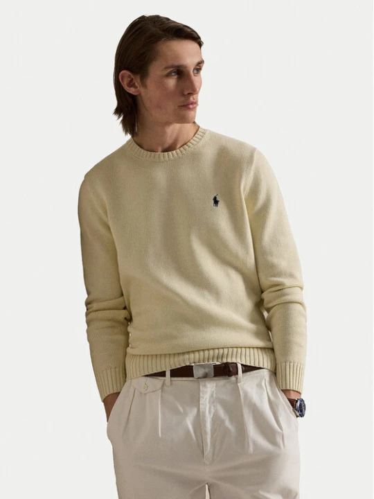 Zdjęcie produktu Polo Ralph Lauren Sweter 710810846035 Écru Regular Fit Kremowy