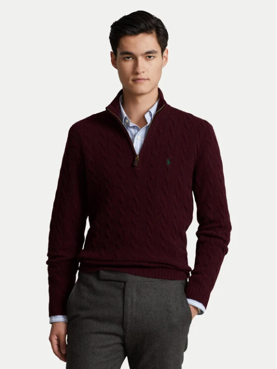 Zdjęcie produktu Polo Ralph Lauren Sweter 710876766007 Bordowy Regular Fit