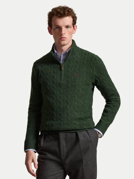 Zdjęcie produktu Polo Ralph Lauren Sweter 710876766502 Zielony ciemny Regular Fit