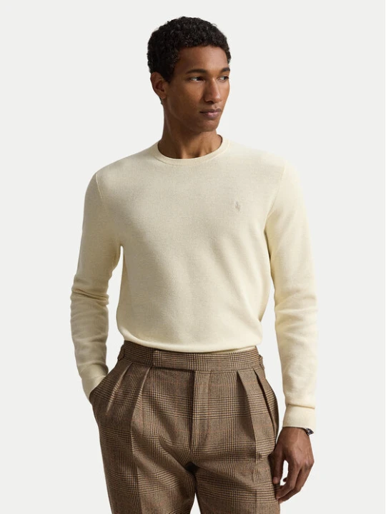 Zdjęcie produktu Polo Ralph Lauren Sweter 710918163527 Kremowy Regular Fit