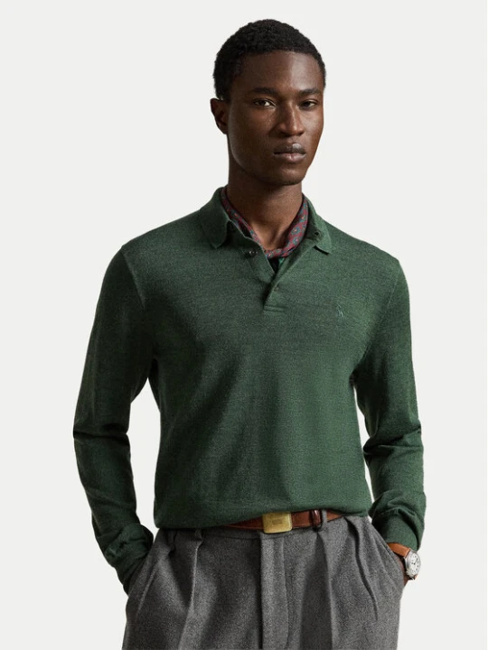 Zdjęcie produktu Polo Ralph Lauren Sweter 710941104501 Zielony ciemny Regular Fit