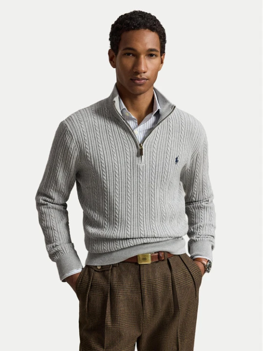 Zdjęcie produktu Polo Ralph Lauren Sweter 710B26776002 Szary jasny Regular Fit