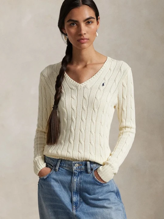 Zdjęcie produktu Polo Ralph Lauren sweter damski bawełniany beżowy