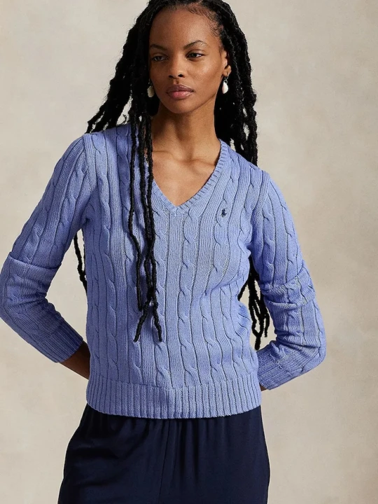 Zdjęcie produktu Polo Ralph Lauren sweter damski bawełniany niebieski