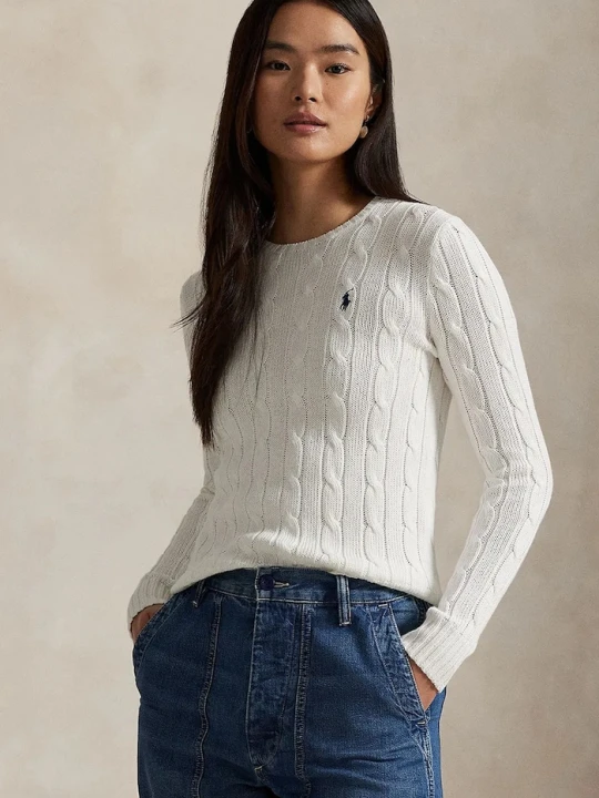 Zdjęcie produktu Polo Ralph Lauren sweter damski bawełniany biały