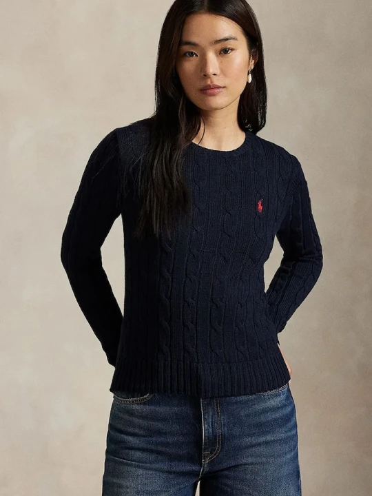 Zdjęcie produktu Polo Ralph Lauren sweter damski bawełniany granatowy