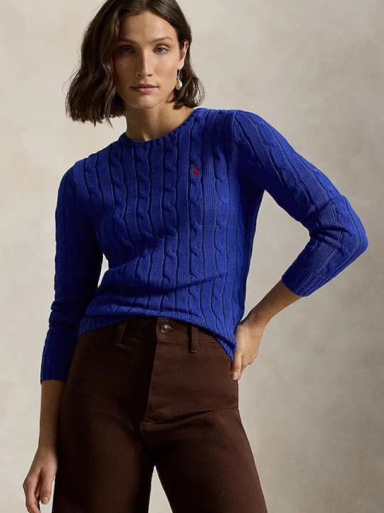 Zdjęcie produktu Polo Ralph Lauren sweter damski bawełniany niebieski