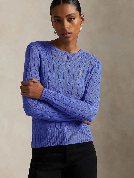 Zdjęcie produktu Polo Ralph Lauren sweter damski bawełniany niebieski