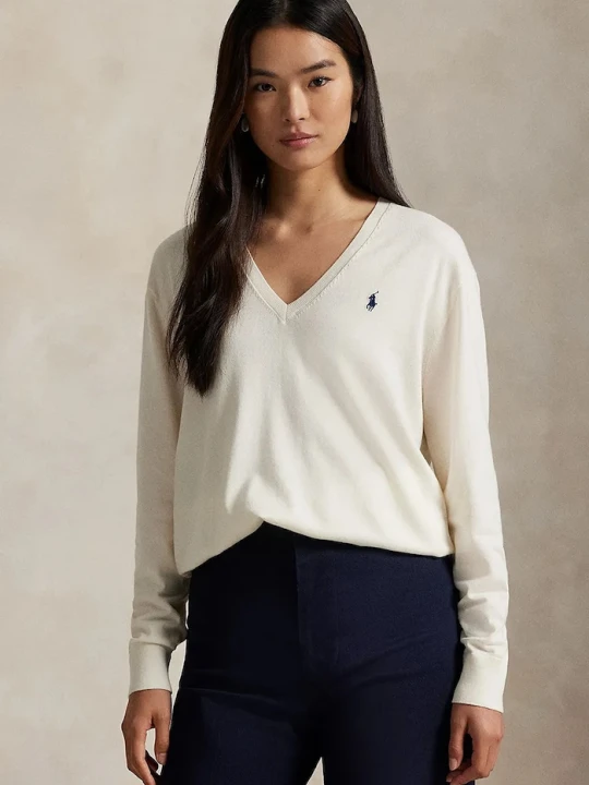 Zdjęcie produktu Polo Ralph Lauren sweter bawełniany beżowy
