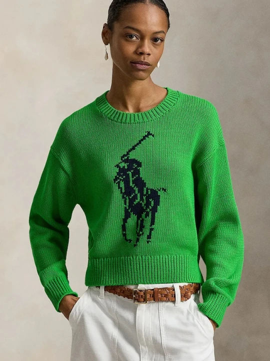 Zdjęcie produktu Polo Ralph Lauren sweter bawełniany zielony