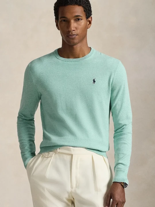 Zdjęcie produktu Polo Ralph Lauren sweter bawełniany turkusowy