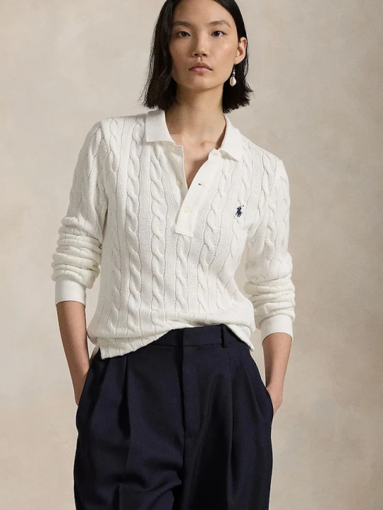Zdjęcie produktu Polo Ralph Lauren sweter damski bawełniany biały