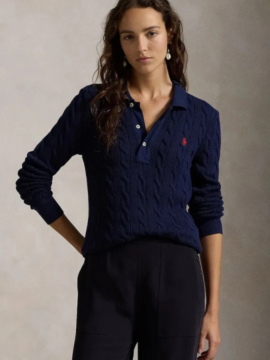 Zdjęcie produktu Polo Ralph Lauren sweter damski bawełniany granatowy