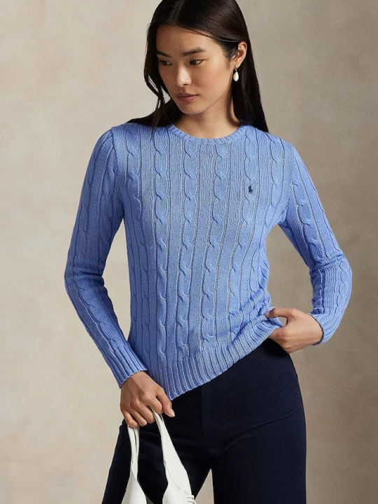 Zdjęcie produktu Polo Ralph Lauren sweter damski bawełniany niebieski