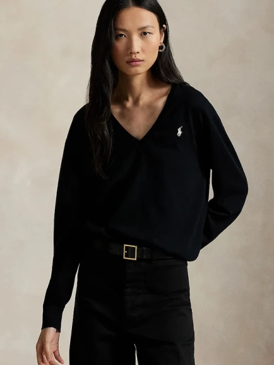 Zdjęcie produktu Polo Ralph Lauren sweter bawełniany czarny