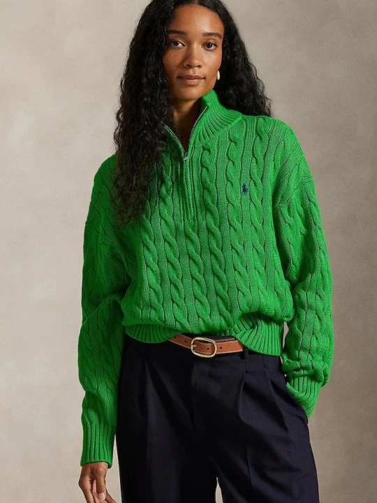Zdjęcie produktu Polo Ralph Lauren sweter damski bawełniany zielony