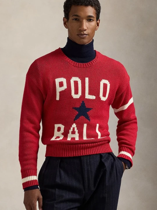 Zdjęcie produktu Polo Ralph Lauren sweter bawełniany czerwony