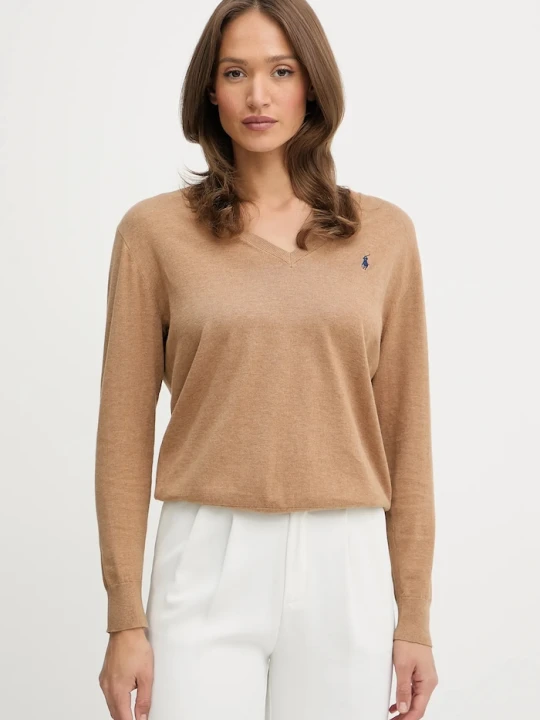 Zdjęcie produktu Polo Ralph Lauren sweter bawełniany brązowy