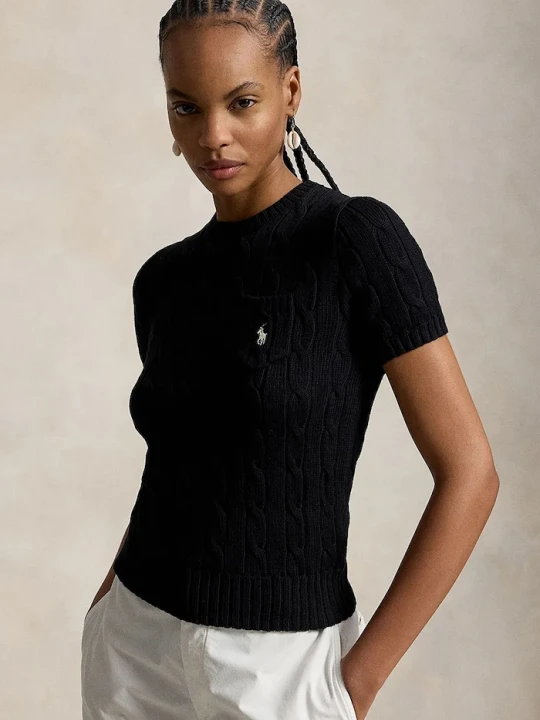 Zdjęcie produktu Polo Ralph Lauren sweter damski bawełniany czarny