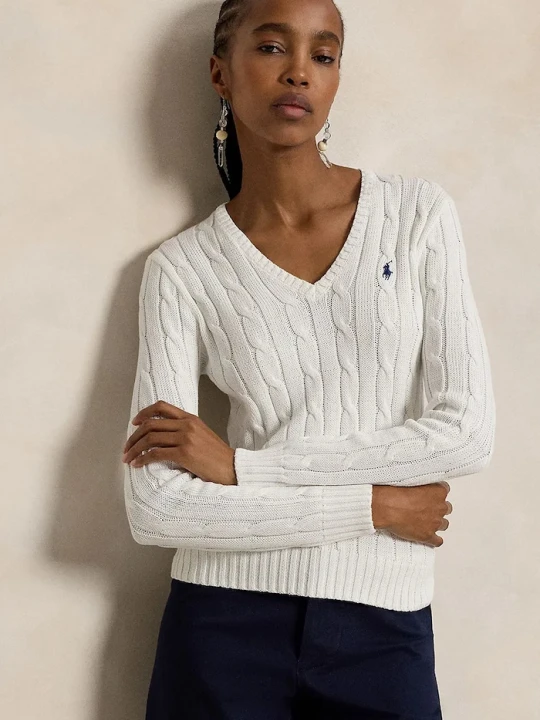 Zdjęcie produktu Polo Ralph Lauren sweter damski bawełniany biały