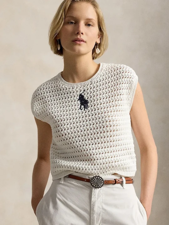 Zdjęcie produktu Polo Ralph Lauren sweter damski bawełniany biały