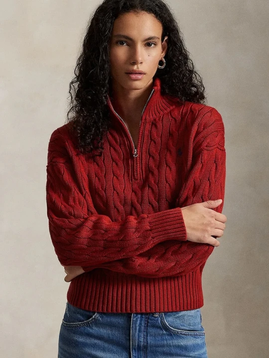 Zdjęcie produktu Polo Ralph Lauren sweter damski bawełniany pomarańczowy