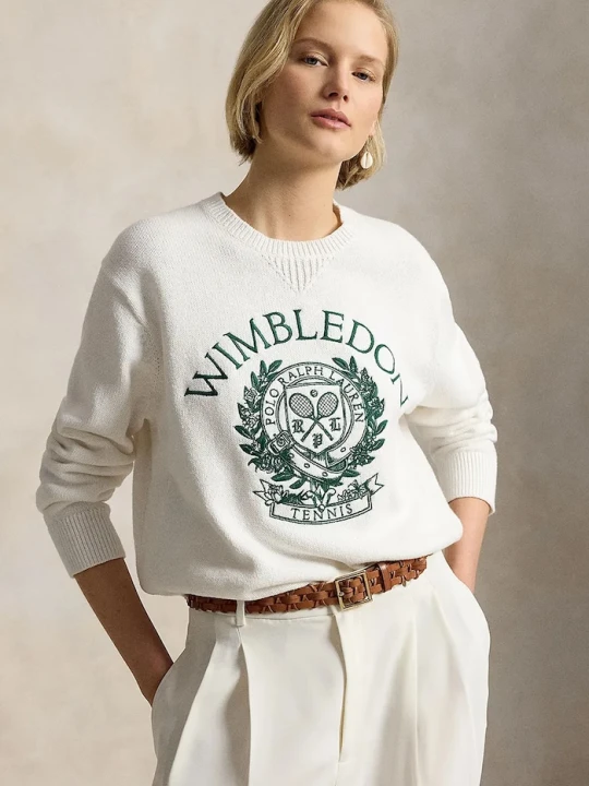 Zdjęcie produktu Polo Ralph Lauren sweter damski bawełniany Wimbledon beżowy