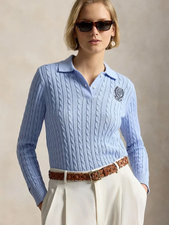 Zdjęcie produktu Polo Ralph Lauren sweter damski bawełniany Wimbledon niebieski