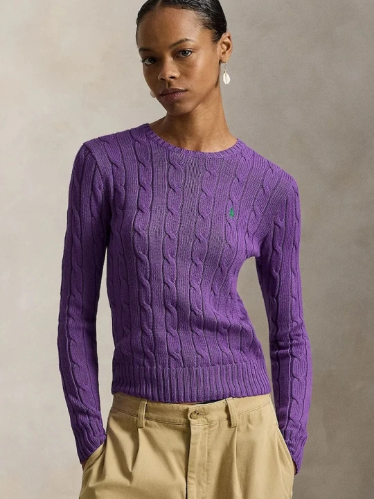 Zdjęcie produktu Polo Ralph Lauren sweter damski bawełniany fioletowy