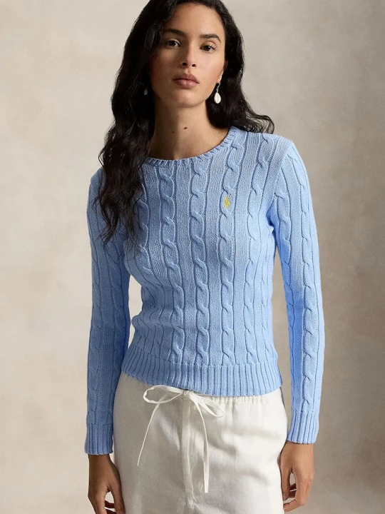 Zdjęcie produktu Polo Ralph Lauren sweter damski bawełniany PIMA COTTON-LSL-PLO niebieski