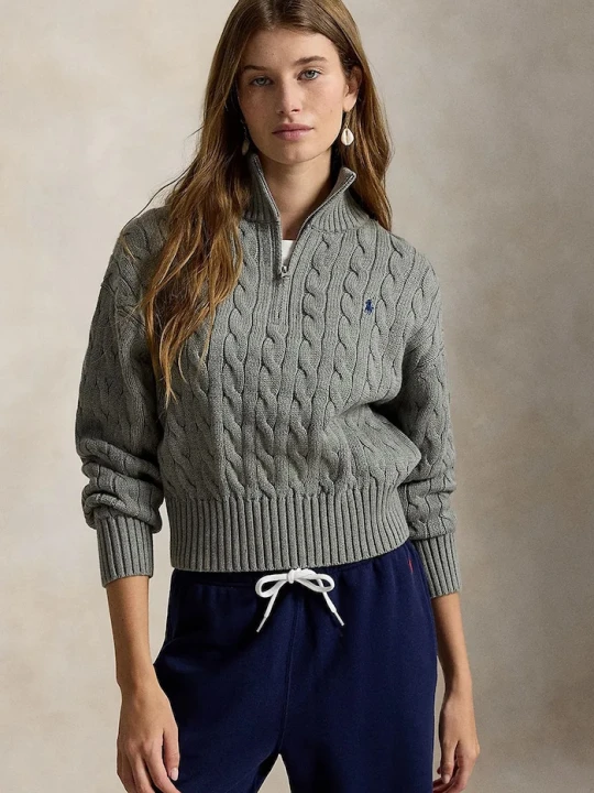 Zdjęcie produktu Polo Ralph Lauren sweter damski bawełniany szary