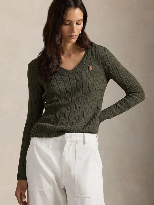 Zdjęcie produktu Polo Ralph Lauren sweter damski bawełniany zielony