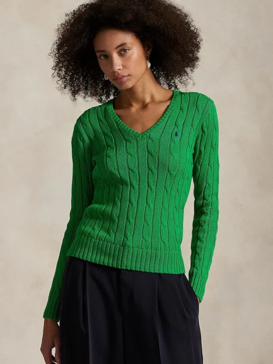 Zdjęcie produktu Polo Ralph Lauren sweter damski bawełniany zielony