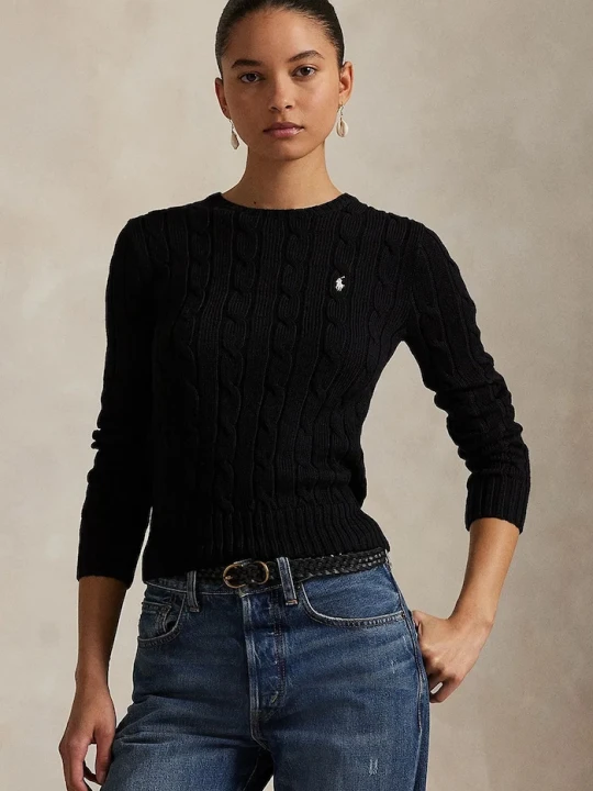 Zdjęcie produktu Polo Ralph Lauren sweter damski bawełniany czarny