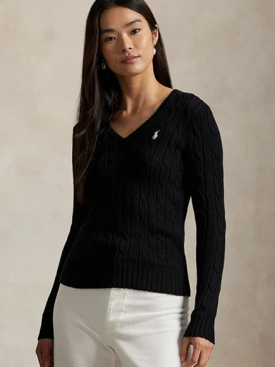 Zdjęcie produktu Polo Ralph Lauren sweter damski bawełniany czarny