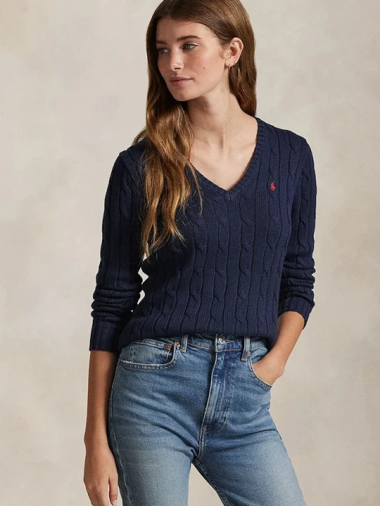 Zdjęcie produktu Polo Ralph Lauren sweter damski bawełniany granatowy
