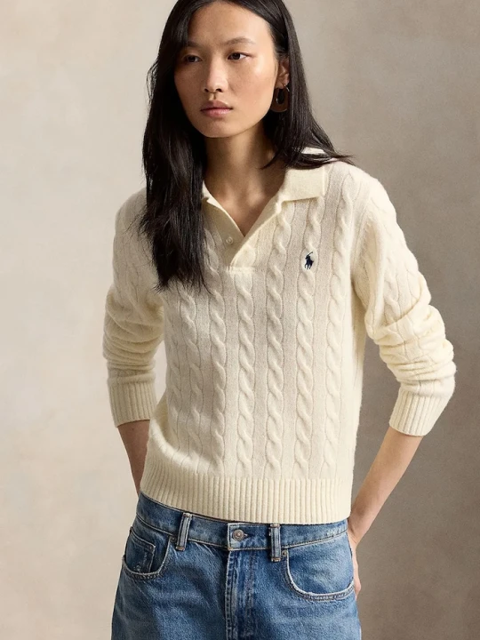 Zdjęcie produktu Polo Ralph Lauren sweter damski wełniany beżowy