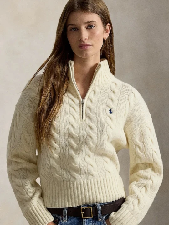 Zdjęcie produktu Polo Ralph Lauren sweter damski wełniany beżowy