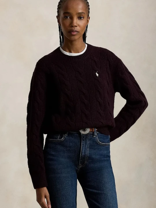 Zdjęcie produktu Polo Ralph Lauren sweter damski wełniany bordowy