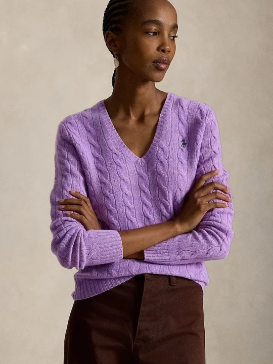 Zdjęcie produktu Polo Ralph Lauren sweter damski wełniany fioletowy