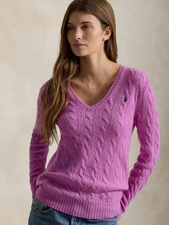 Zdjęcie produktu Polo Ralph Lauren sweter damski wełniany fioletowy