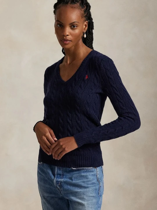 Zdjęcie produktu Polo Ralph Lauren sweter damski wełniany granatowy