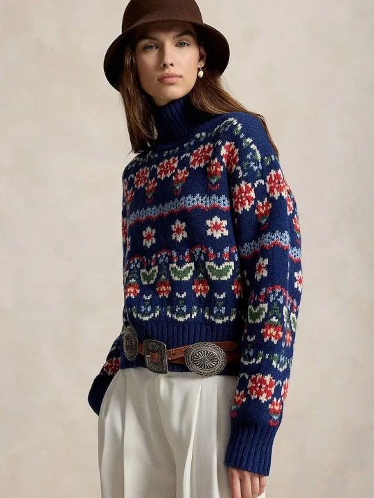 Zdjęcie produktu Polo Ralph Lauren sweter damski z wełną niebieski