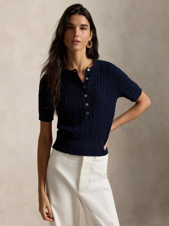 Zdjęcie produktu POLO RALPH LAUREN Sweter Henley | Slim Fit granatowy