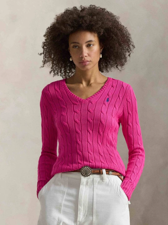 Zdjęcie produktu POLO RALPH LAUREN Sweter Kimberly | Slim Fit fuksja
