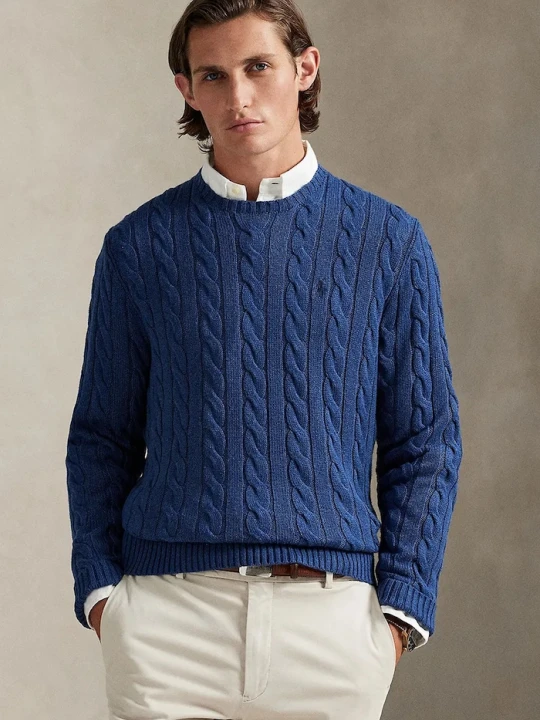 Zdjęcie produktu Polo Ralph Lauren sweter męski bawełniany granatowy