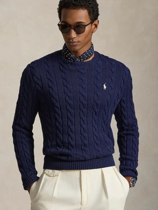 Zdjęcie produktu Polo Ralph Lauren sweter męski bawełniany granatowy