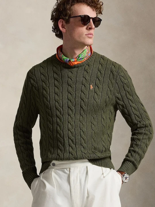 Zdjęcie produktu Polo Ralph Lauren sweter męski bawełniany zielony
