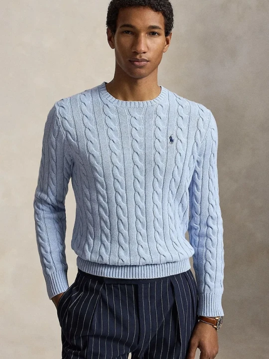 Zdjęcie produktu Polo Ralph Lauren sweter męski bawełniany niebieski